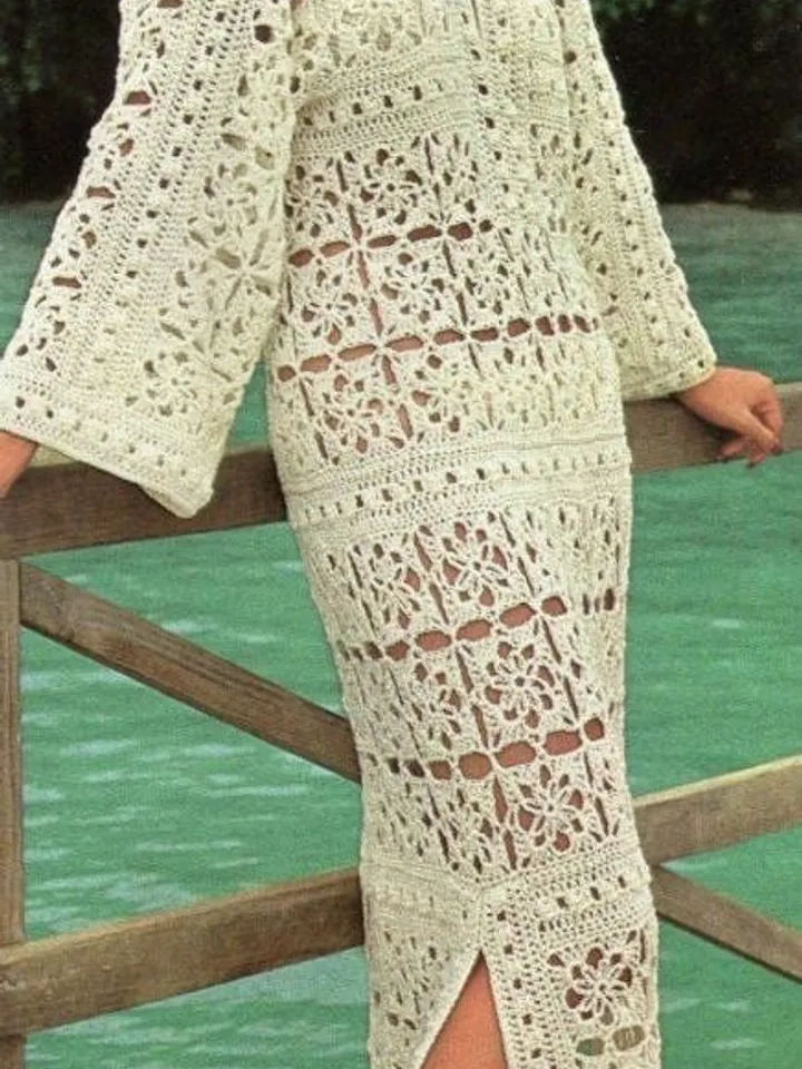 Crochet dress tunic women pattern pdf, crochet long dress, crochet tunic pattern instant download