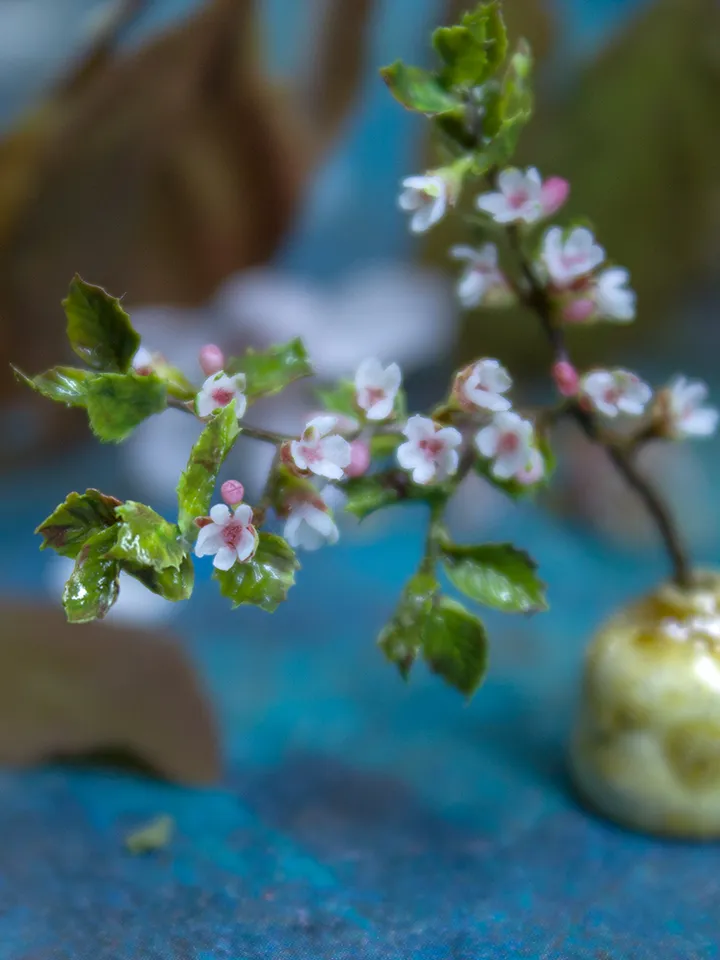 TUTORIAL Miniature cherry blossom branch with air dry clay
