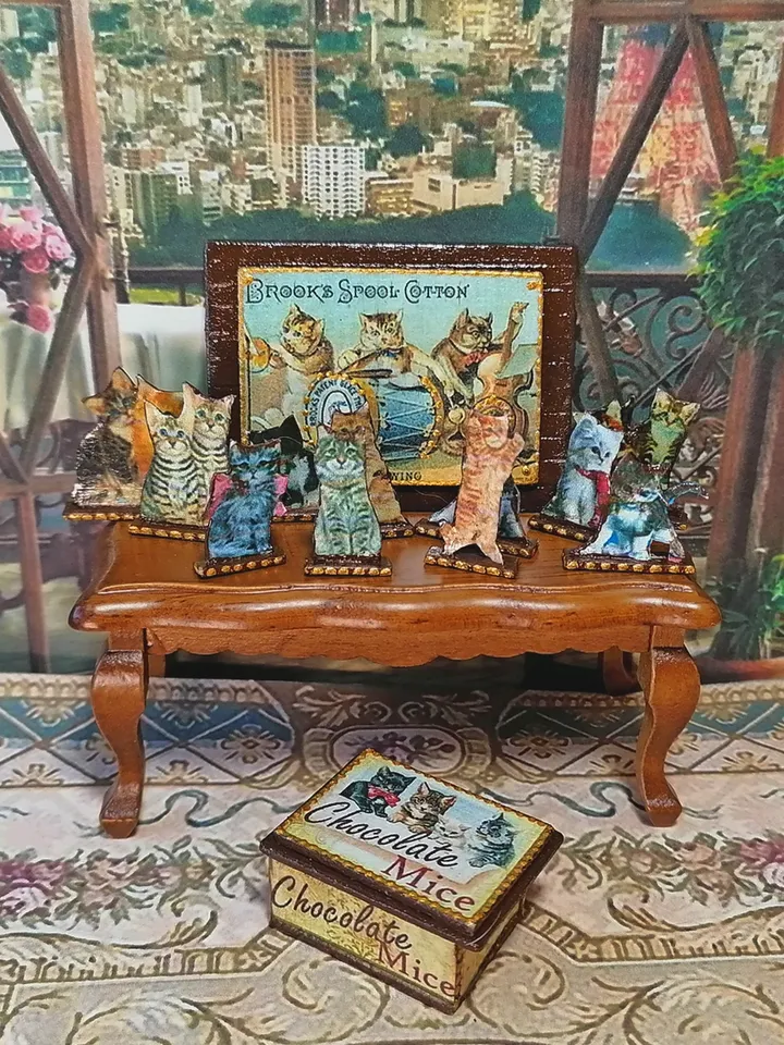 Kit for a dollhouse. Cat's house. Scale 1:12.