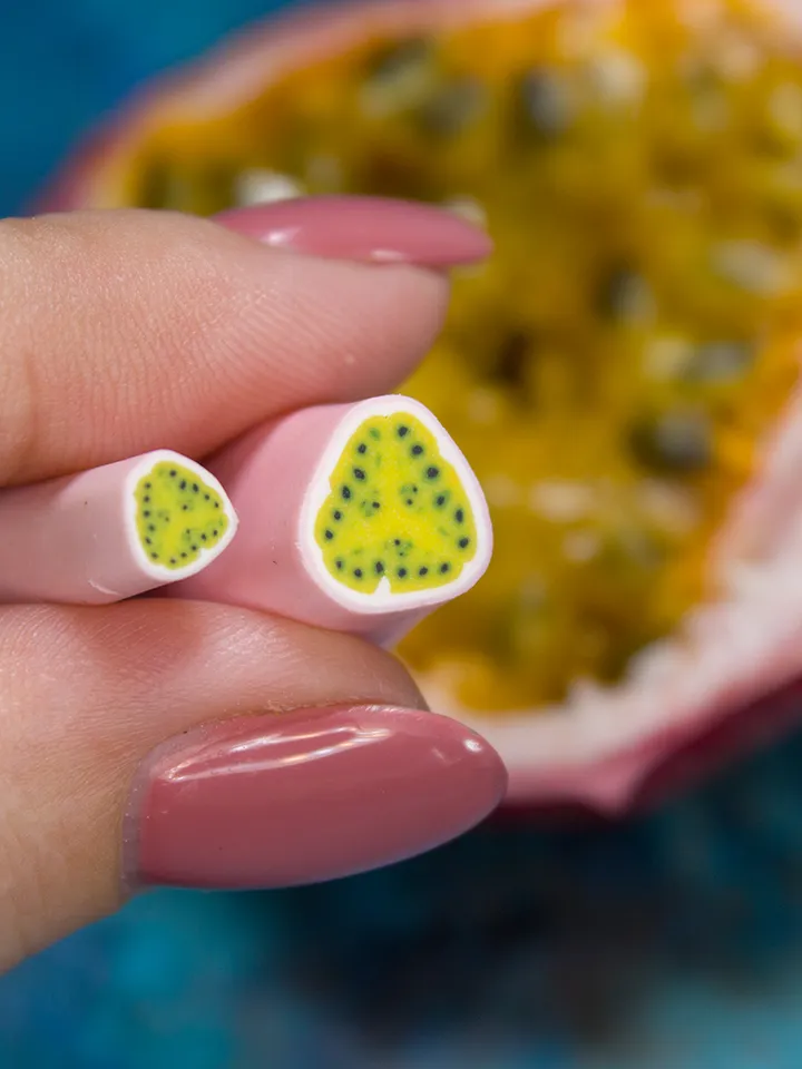 TUTORIAL Miniature polymer clay passion fruit cane with polymer clay