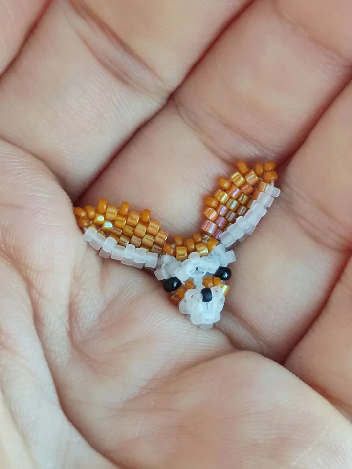 PDF tutorial - Beaded Fennec Fox earrings