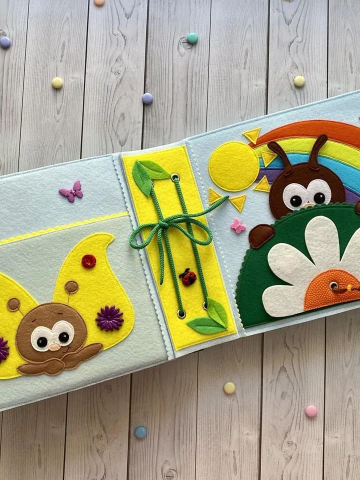 Insects Quiet book pattern PDF & Tutorial pages, Felt book pattern svg, Quiet book ideas, Sensory toys, Pdf felt sewing pattern for toddler