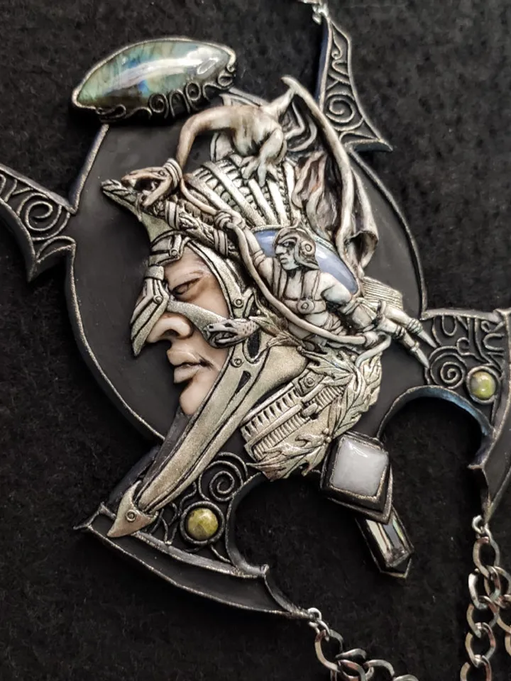 Dragon Necklace, Mens Dragon Amulet, Steampunk Necklace, Steampunk Dragon