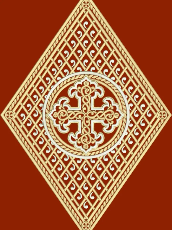 The "detail of the vestment" is a design for machine embroidery.