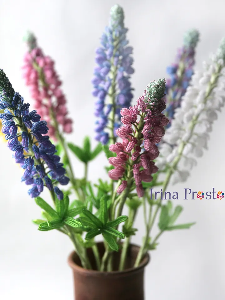 Beaded Flowers pattern | Lupine | Seed bead patterns | Beadwork pattern | Digital Download - PDF