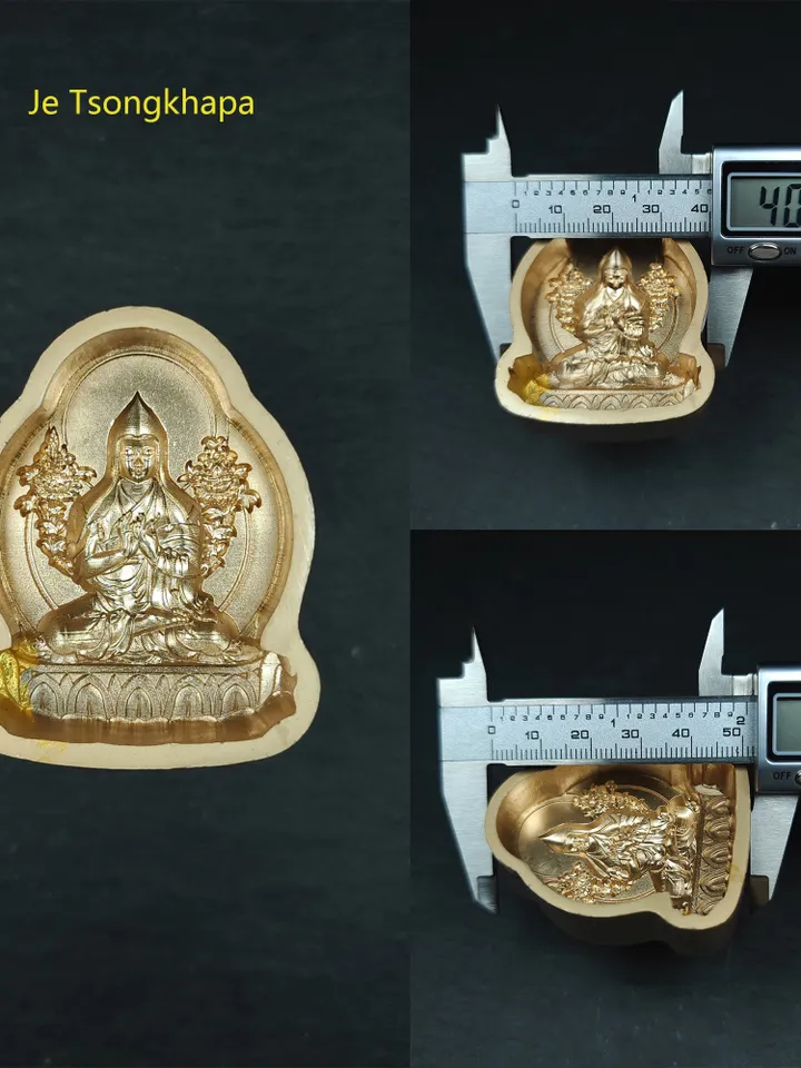 Authentic Tibetan Tsa Tsa Molds - 13 Types Mini Buddha Statue Clay Molds, Brass Molds for DIY Sacred Art, Decoration, and Spiritual Practice