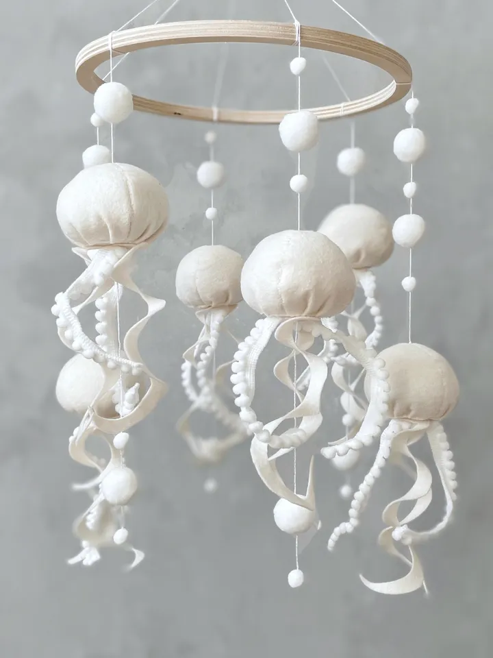 Jellyfish baby mobile neutral Ocean crib mobile baby