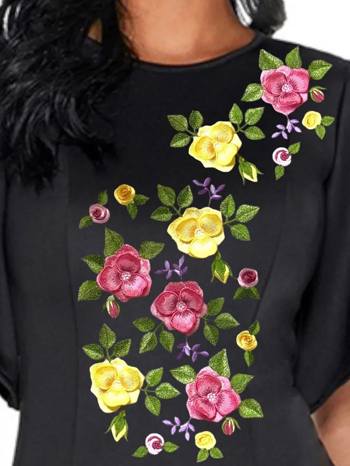 3D Roses set machine embroidery design 3D digital embroidery pattern clothing decor embroidery motif