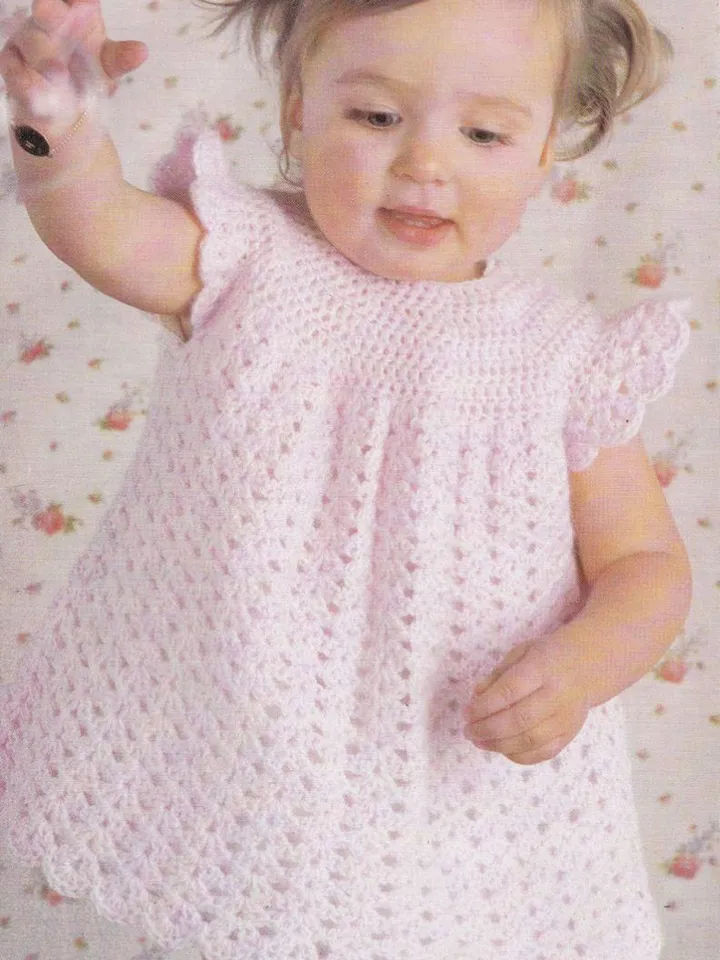 Baby crochet dress vintage crochet pattern pretty baby dress pdf INSTANT download