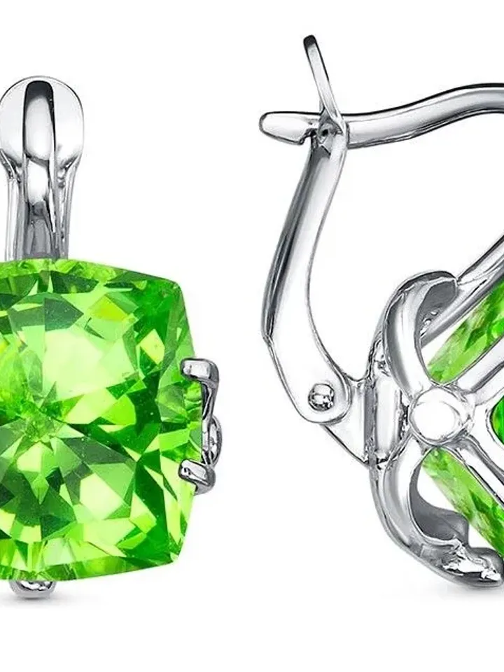 Women's earrings silver 925 with large beryl