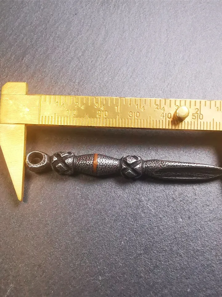 Gandhanra Handmade Tibetan Amulet ,Kila(Dorje Phurba) , Trantic Buddhism Ritual Implement Pendant,Made of Cold Iron,2.56"