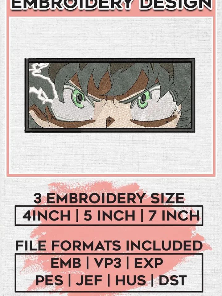 Deku Eyes Embroidery Design, Mha Anime Embroidery Files, My Hero Academia  Machine Embroidery, Digital download EMB_ANIME_234