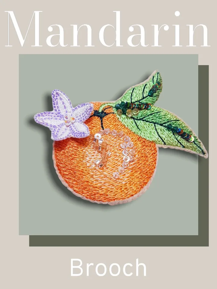 Machine embroidery design for make MandarinBrooch on felt Digital embroidery pattern floral motif embroidery chart deсor embroidery mandarin
