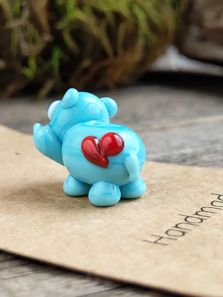 Hippo gifts Hippo ornament Hippo miniature Hippo figurine Hippo art Hippo Christmas Hippopotamus statues Begemoth figurine Glass hippo