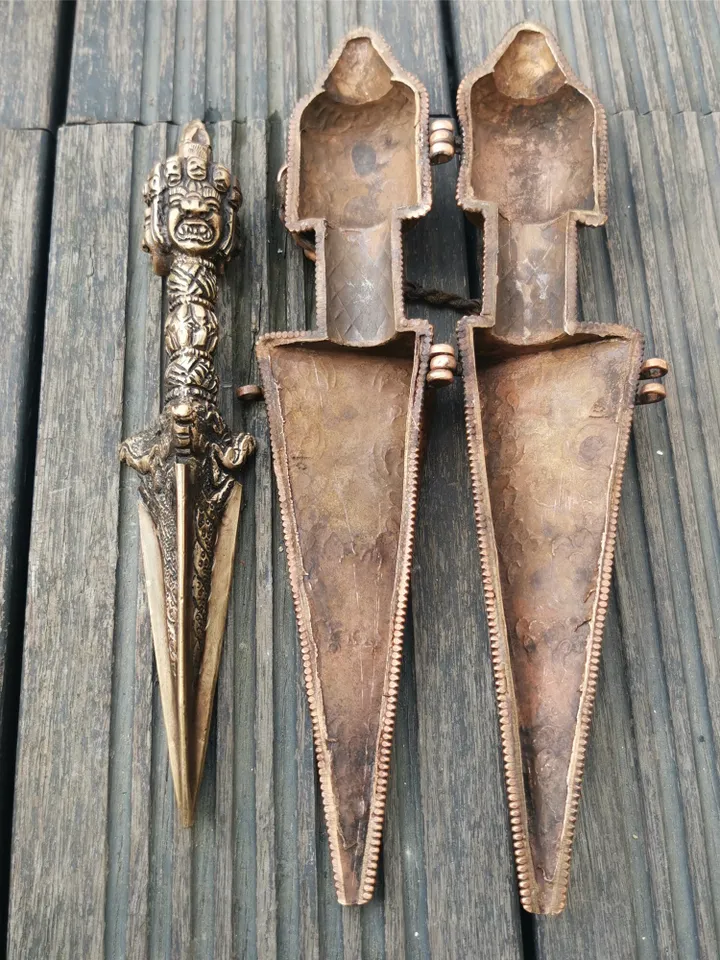 Gandhanra Powerful Vintage Dorje Phurba,Kila,Kilaka,Hindu and Buddhist Ritual Implement,Weapon of the Godhead,Handmade in Nepal