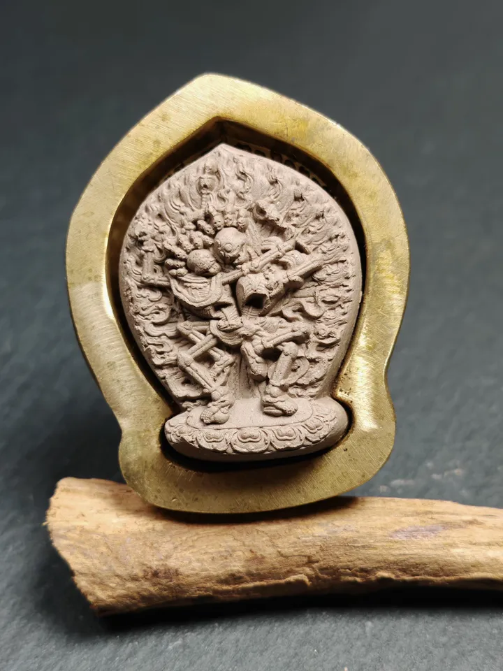Citipati Tsa Tsa Mold,Shmashana Adhipati Mould,4.5cm Height,Gandhanra Unique Tibetan Buddha Tsha Tsha Mould For Making Clay Statue