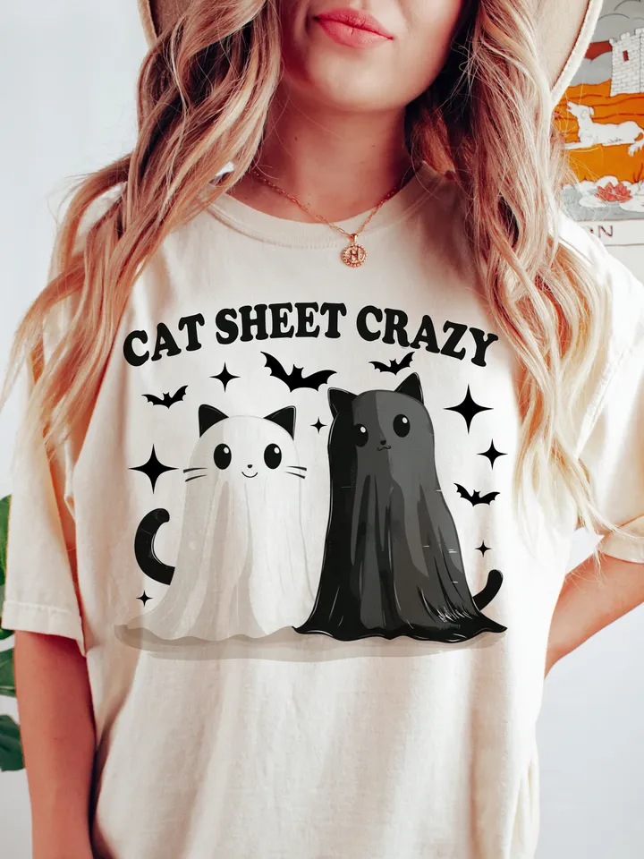 Black Cat Halloween Png, Ghost Cat Png, Halloween Png, Halloween Cat Shirt, Fall Png, Retro Halloween Png,Spooky Season Png,Funny Halloween