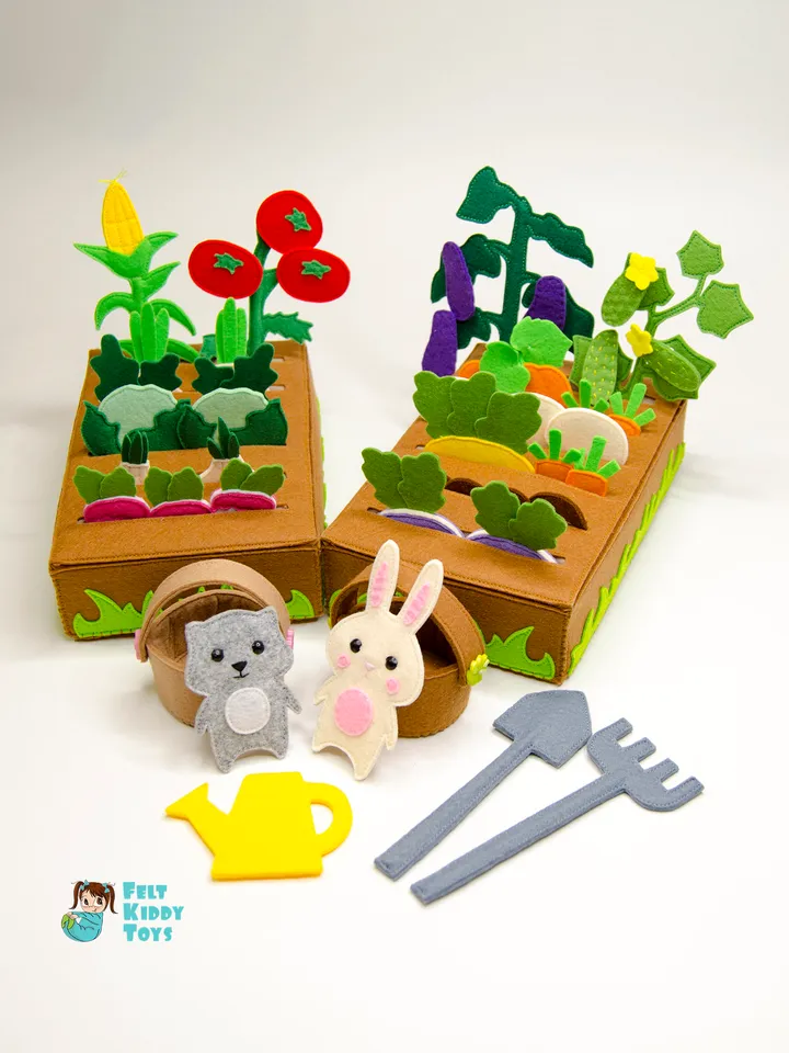 Felt vegetable garden, eco toy, Set 3