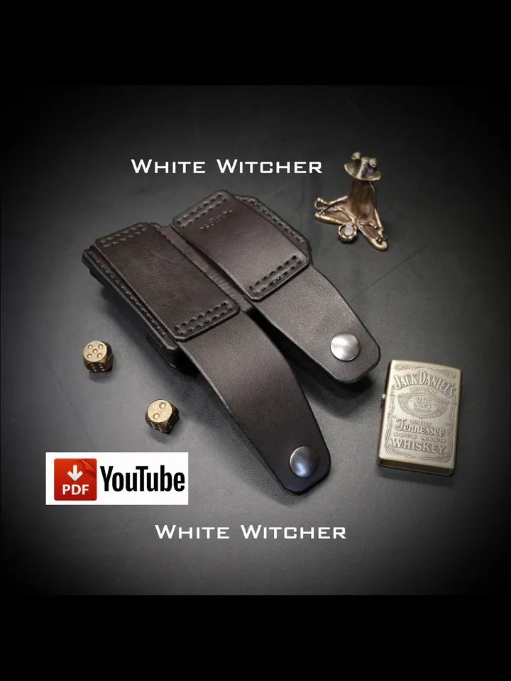 leather pattern - Zippo + leatherman Wave/Buck110 belt case. EDC55
