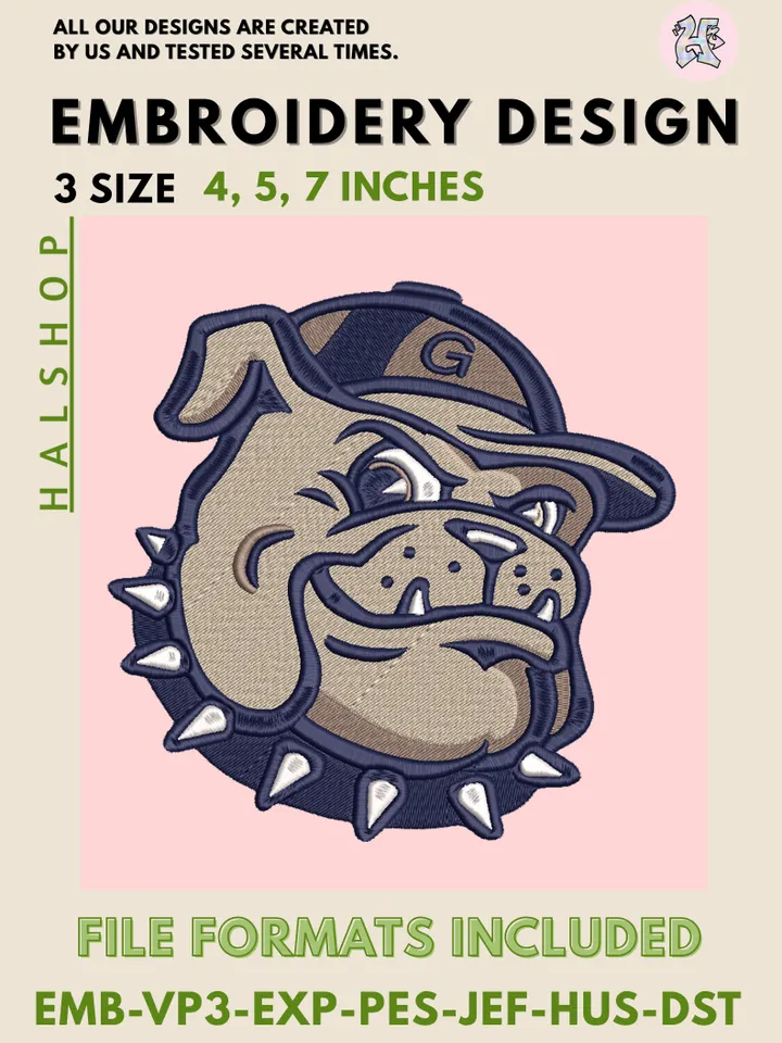 Georgetown Hoyas Embroidery Design – Classic NCAA College Team Machine Embroidery File