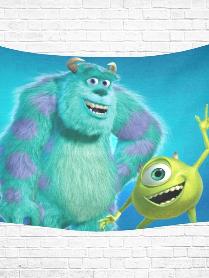 Monsters Inc Wall Tapestry, Cotton Linen Wall Hanging