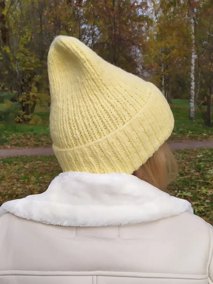 Winter yellow womens hat