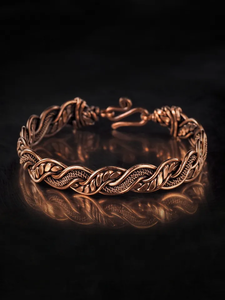 Wire wrapped copper bracelet for woman Antique style copper jewelry WireWrapArt