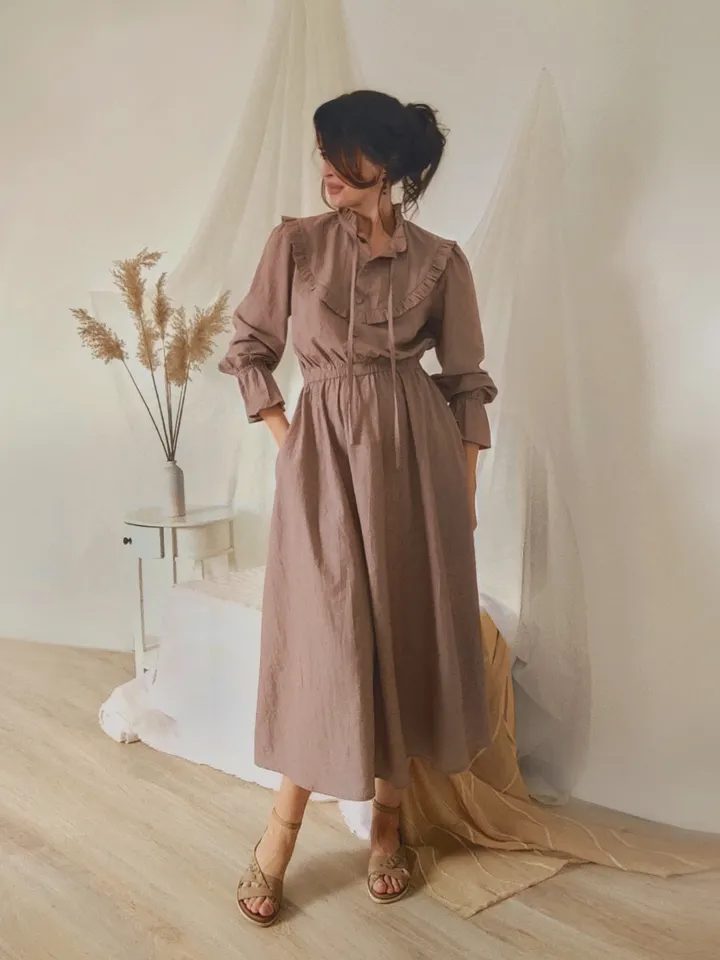 Maxi cotton spring summer women's dress/ Victorian inspired vintage style dress/ Cottagecore dress/ Long sleeves custom dress