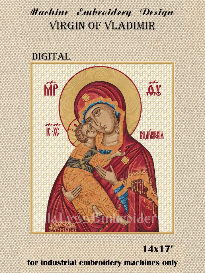 Virgin of Vladimir embroidery design