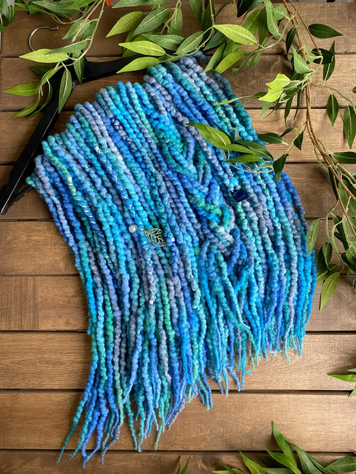 Turquoise blue Wool Double Ended dreads β¨