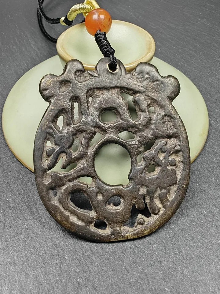 Vintage Dragon Prayer Wheel,Dharma Chakra Pendant,Gandhanra Tibetan Buddhist Amulet,Protective Charm,Made of Thokcha,43mm
