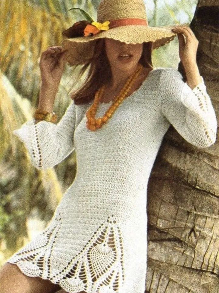 Crochet dress pattern , Crochet tunic, crochet pattern sweater tunic, crochet trousers pdf