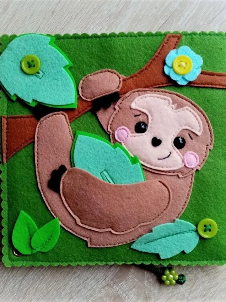Animals Felt Quiet book Pattern PDF, Felt activity book pattern, Baby Soft book template, Quiet book sewing ideas for toddler