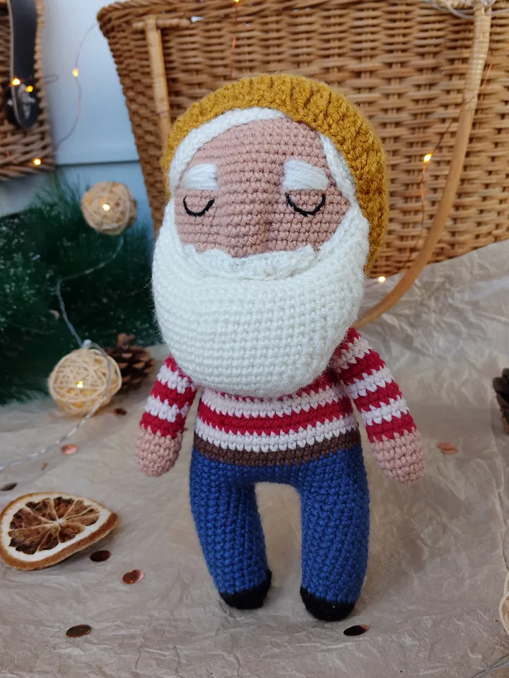 Sailor white beard plush soft gift for a boy for the holiday. Christmas gift