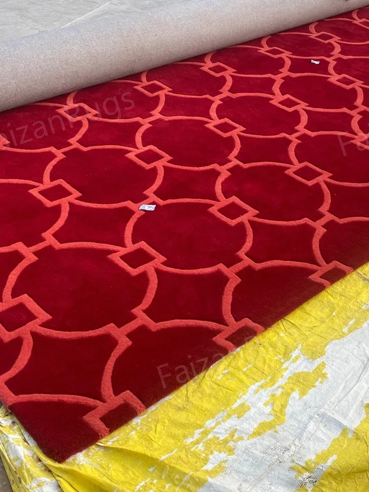 Buy 8x10 Area Red-Shaped Rug | Hand-Tufted 100% Wool Handmade Area Rug | Carpet for Home, Bedroom, Living Room, Kids Room, Custom Rug.