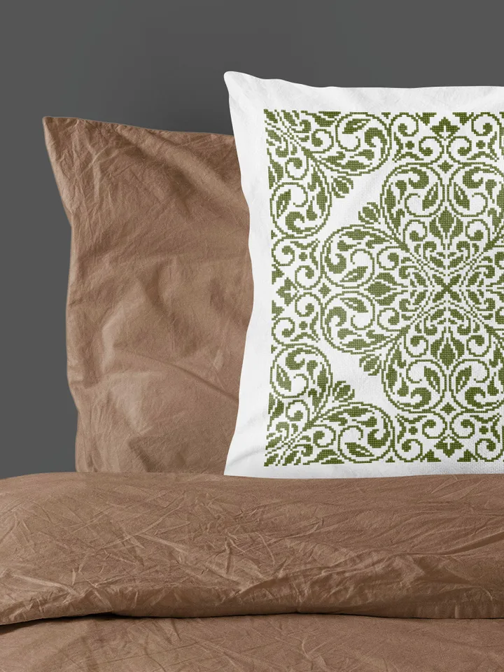 Floral mandala cross stitch pattern PDF download, Square ornament cross stitch chart, Simple mandala pattern digital PDF, Home decor #M205