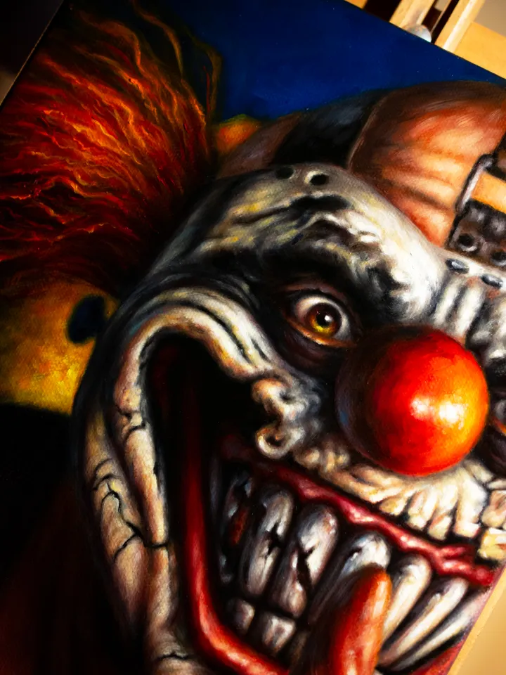 Original oil painting Twisted Metal Sweet Tooth
