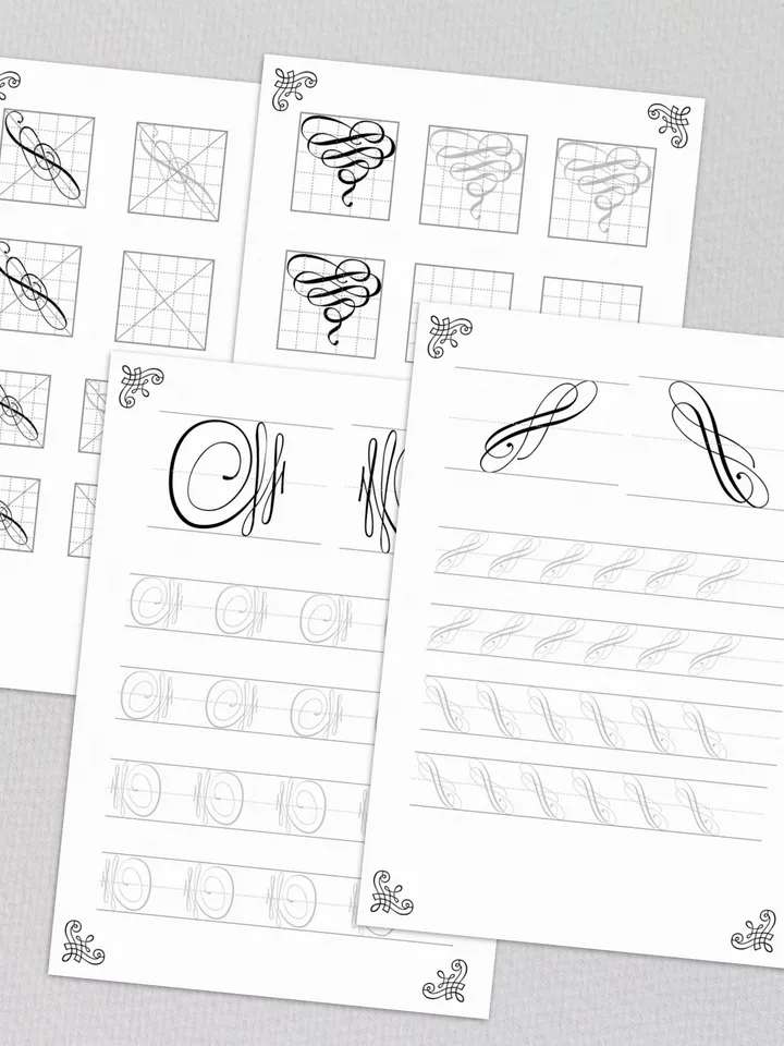 Art Calligraphy Practice Sheets, Calligraphy line worksheets