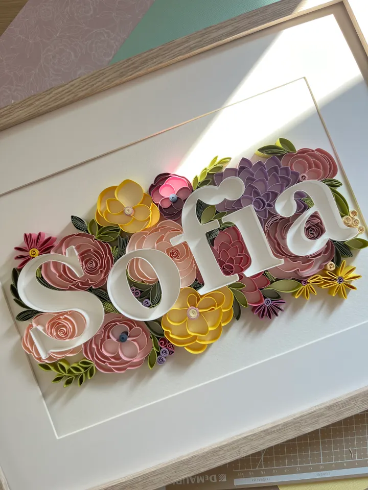 Custom name sign in Quilling