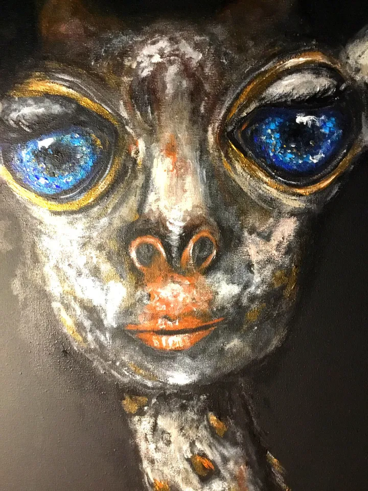 Fantasy giraffe painting,original giraffe painting,acrylic,stretched canvas.