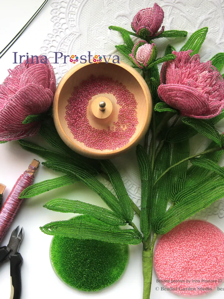 Beaded Peony, hyacinth, rose | Beaded Flowers pattern  | Seed bead patterns | Beadwork pattern
