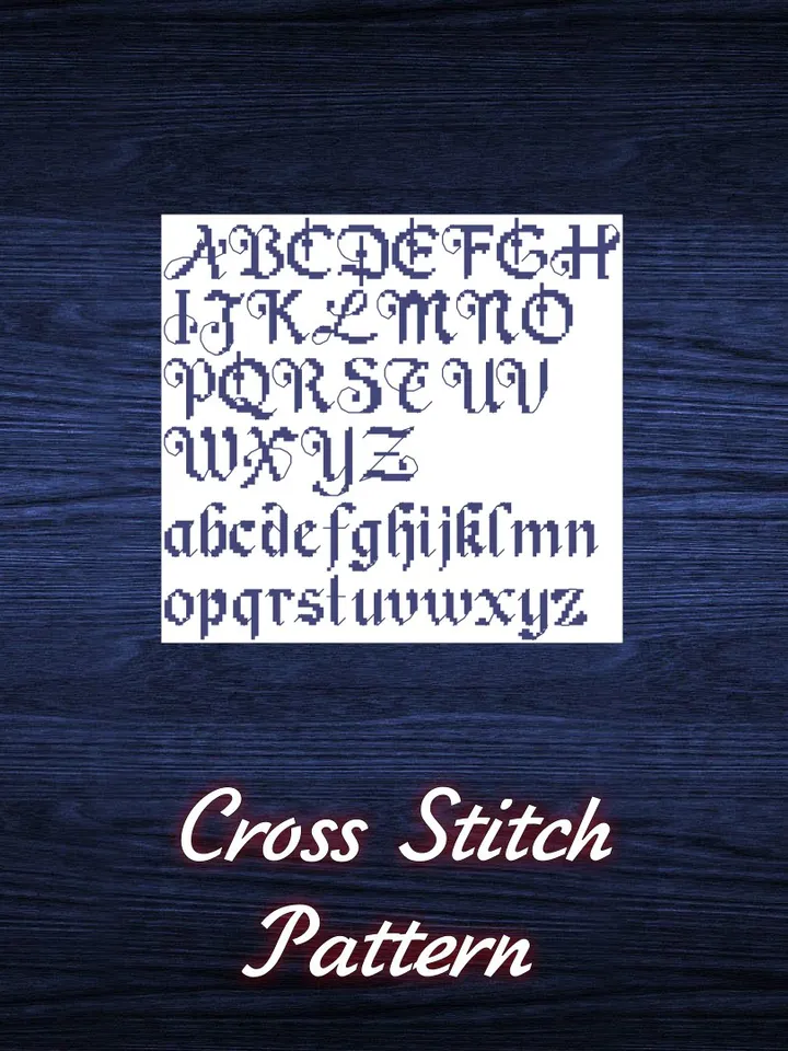 Vintage Cross Stitch Pattern Alphabet Counted Digital Download PDF