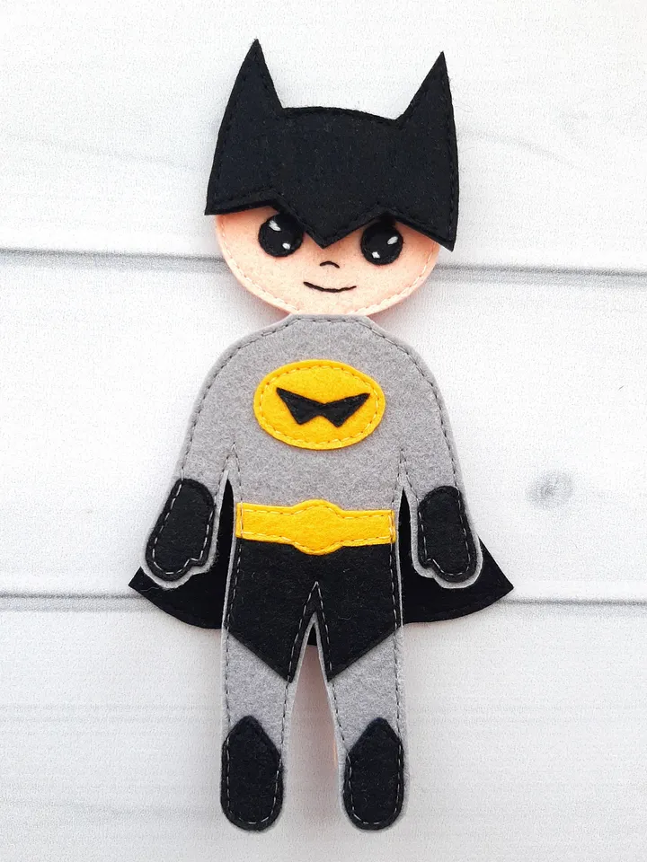 Superhero felt doll pattern with wardrobe, Boy Felt Doll with sets of clothes pattern, Felt Pattern pdf for boys 2,3,4,5 year old