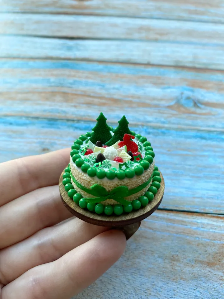 Miniature Cake Christmas Day with Polymer Clay