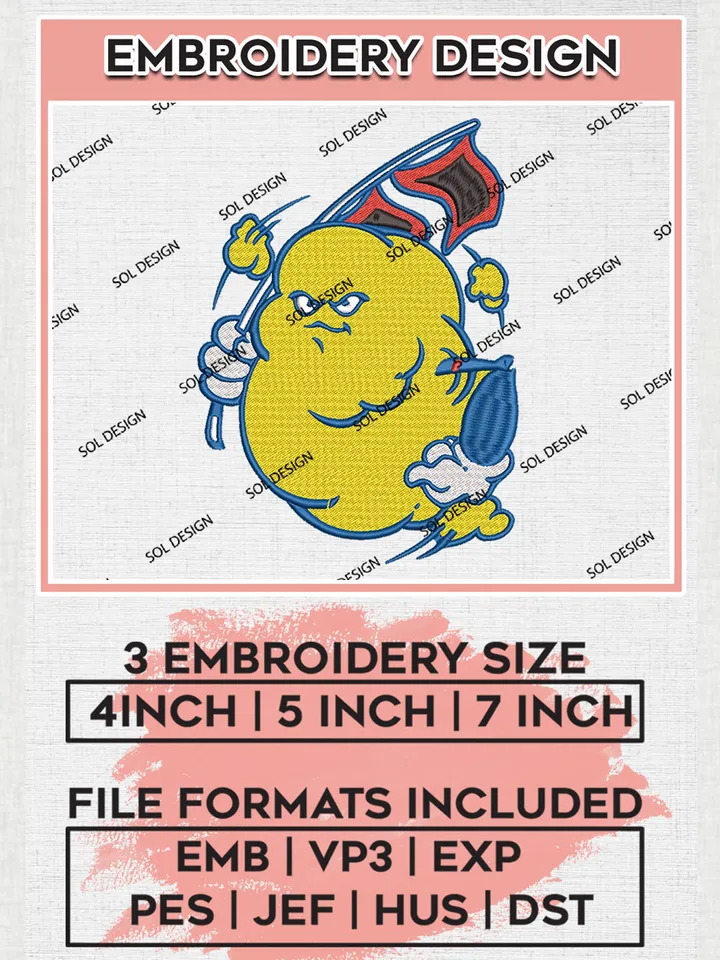 Tulsa Golden Hurricane Team Funny Mascot Logo Embroidery Design Files, NCAA Tulsa Golden Hurricane Machine Embroidery, NCAA Teams, 3 sizes, NCAA Machine embroidery designs, Digital Download