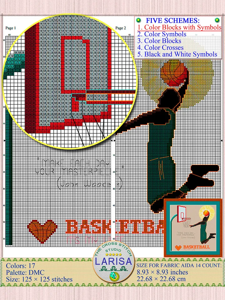Basketball Cross Stitch Pattern | Basketball Player