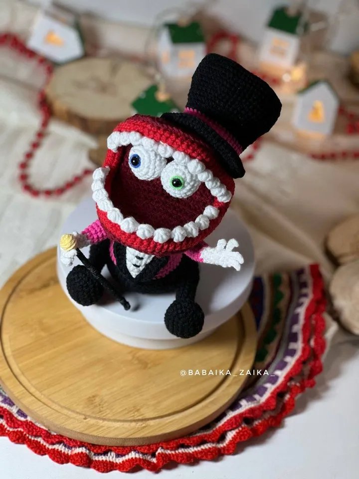 PDF Crochet Caine Pattern, Amazing Digital Circus Amigurumi Pattern, Crochet Monster, Halloween Crochet Pattern, Amigurumi Monster Caine