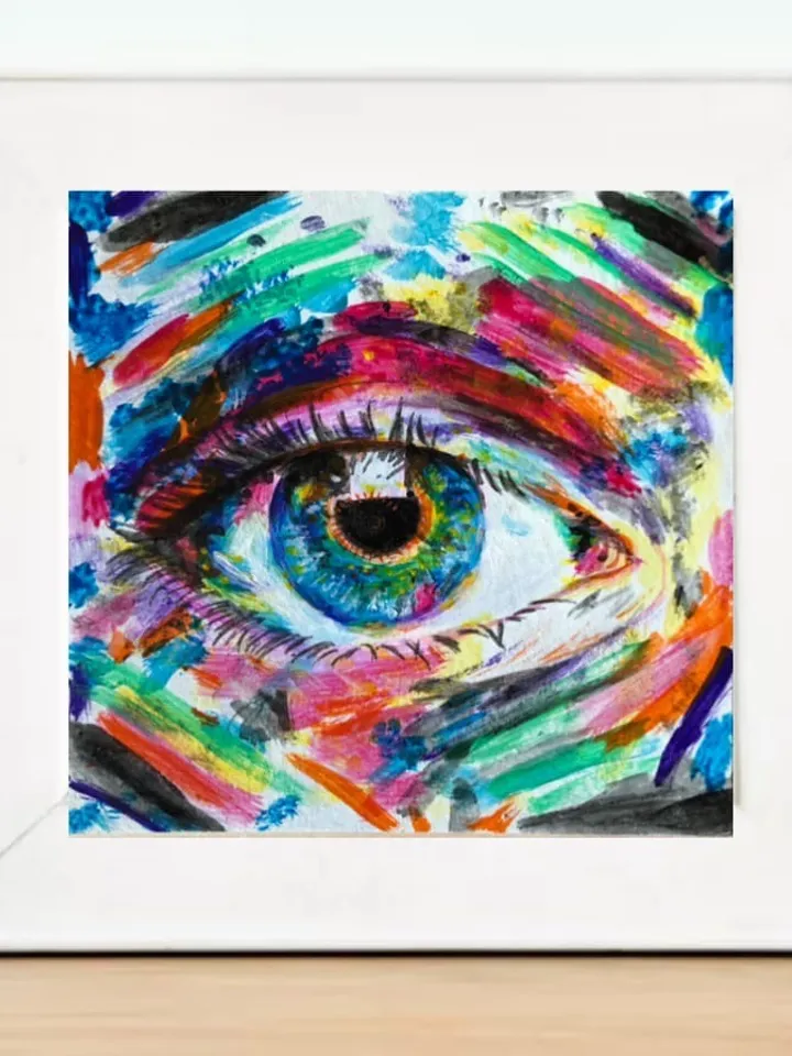 Original acrylic painting Eye pop art