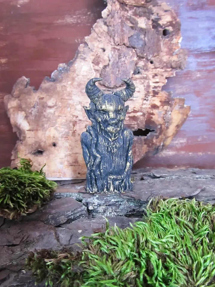 Pan god statue Satyr Greek God figurine Pan Figure Sculpture God of Wild and Nature Horned God Pagan God Statue Wicca altar Greek Mythology