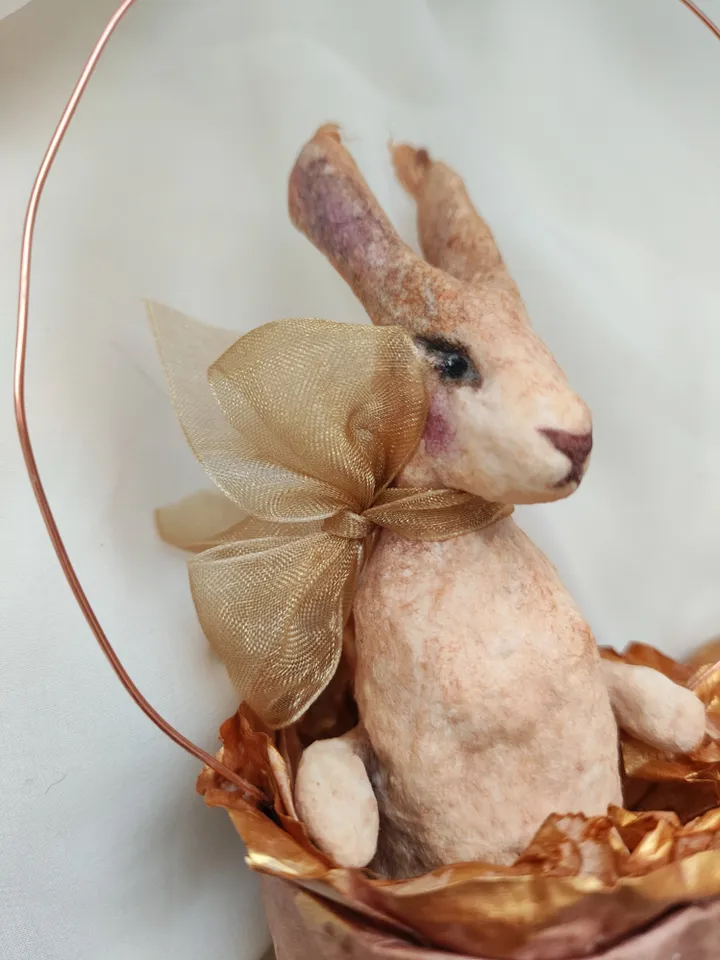 Victorian style Christmas ornament.Rabbit toy